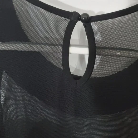 FRANK LYMAN Metallic Beaded Ring Neck Sweetheart Chiffon Tiered Dress- S… - Picture 10 of 15